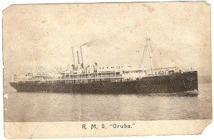 RMS Oruba, September 1910, postcard