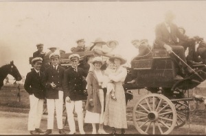Monkbarns boys and a Mission charabanc outing, Stockton NSW. Private collection of Walker family, Australia