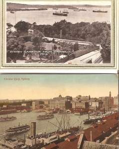Sydney harbour from Kirribilli, 1913, and Circular Quay