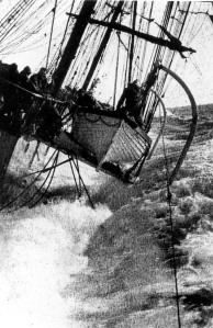 Monkbarns 1923 securing lifeboats under heavy seas off the cape
